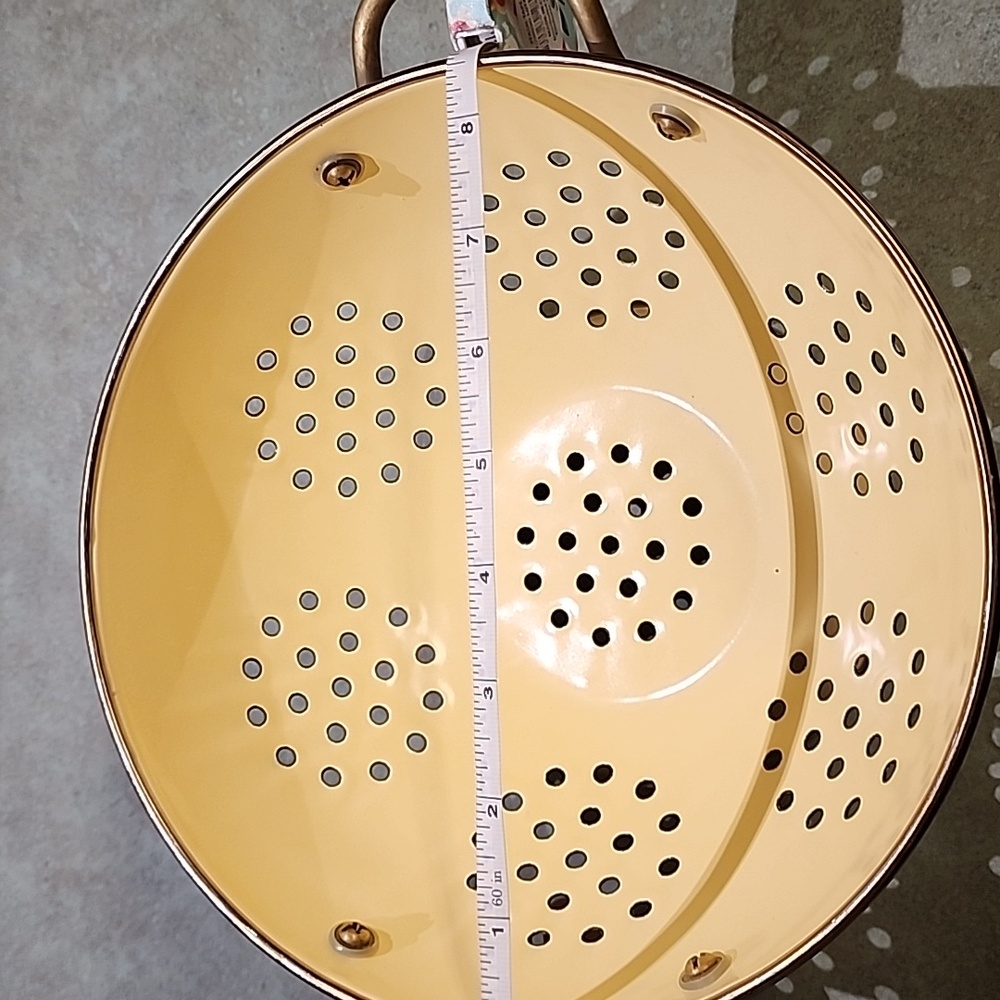 Pfaltzgraff Village pattern metal colander kitchen strainer Nwot - Picture 6 of 8